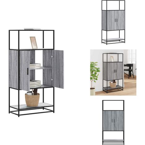 Buffet haut sonoma gris 68x35x139 cm bois d'ingénierie et métal - Buffet Haut - Buffets Hauts - Armoire Latérale - Armoire Haute (1/5)