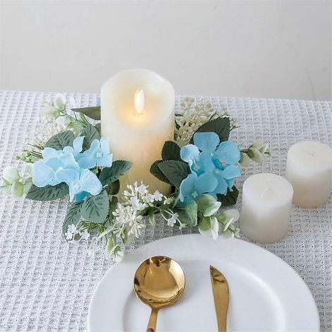 Hochzeits-Kerzenständerkranz mit künstlichen Blumen, lila