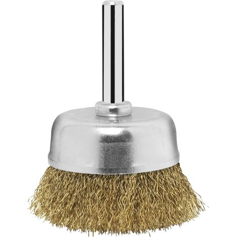 Brosse boisseau pour Perceuse M14 Fils ondulés laitonnés 6 x 50 mm (1/3)