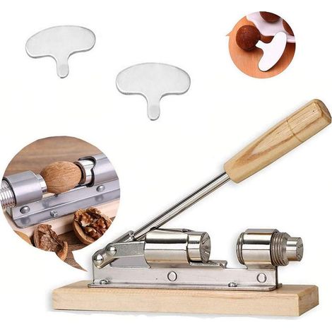 Casse-Noisette Manuel,Casse Noisette Noel,Ouvre-écrou Cuisine,Casse Noix en Bois,Casse-Noisette,Machine Casse Noisette,Utilisé pour Noisettes, Amandes, Noix du Brésil ou Autres ÉcrousAec (1/5)
