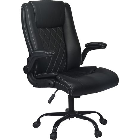 Levede Executive Office Chair PU Leather Reclining Desk Chair Flip-Up Armrests
