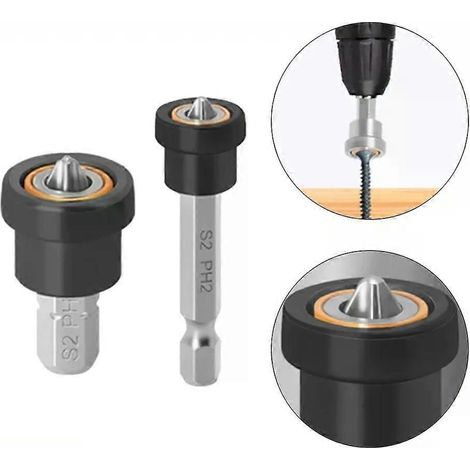1/2 Embouts de tournevis de positionnement pour plaques de plâtre avec anneau magnétique, tige hexagonale de 6,35 mm (1/4 pouce), tête de positionnement pour le travail du bois (1/4)