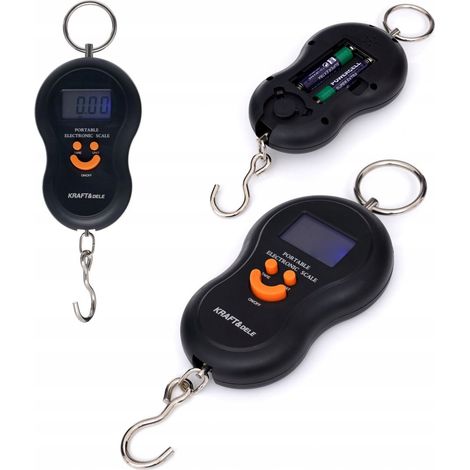 Báscula colgante para equipaje con gancho, LED, pilas, Kraft&Dele KD11415, máx. 50 kg (1/5)