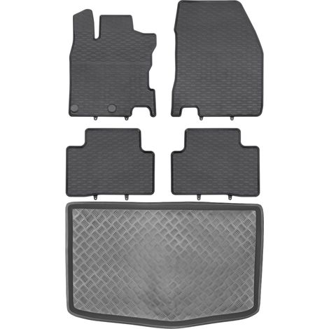 Ensemble de tapis de sol en caoutchouc pour Nissan Qashqai II Crossover (2014-2020) + tapis de coffre (1/5)