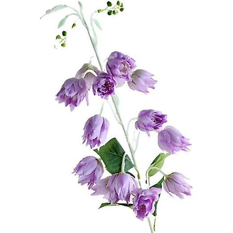 Fleur 1 branche en soie artificielle réaliste, conservation fraîche, résistante aux intempéries, composition florale, fausse campanuleviolet clair (1/5)