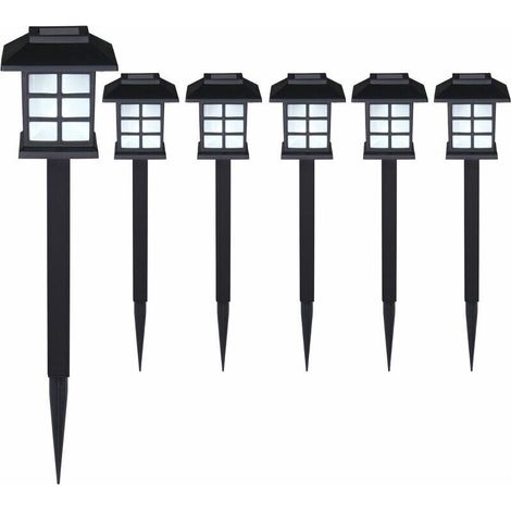 Set mit 6/12/18/24 Solar-Gartenleuchten, 8 Stunden Akkulaufzeit, LED-Außenbeleuchtung, Dämmerungsschalter, 6-teiliges Set (1/4)