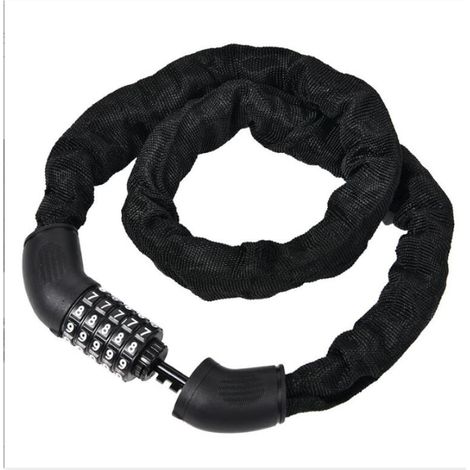 97,2 cm, Lot de 1, Noir Serrure à combinaison Anti vol de vélo avec chaîne et cadenas à 5 chiffres (1/5)