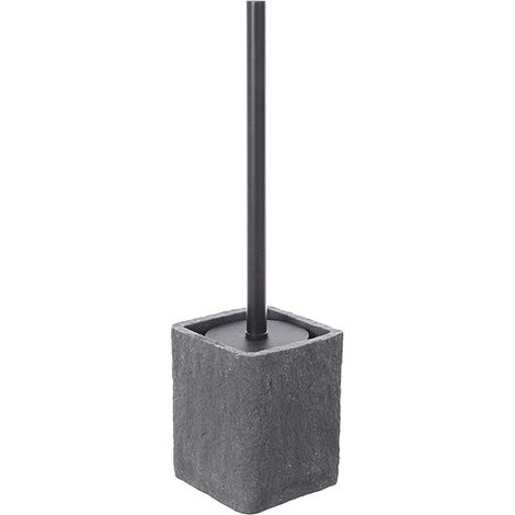 Scopino bagno da appoggio grigio in resina effetto pietra (1/2)