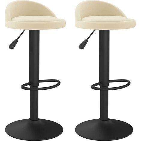Maison Exclusive - Barhocker 2 Stk. Creme Samt (1/5)