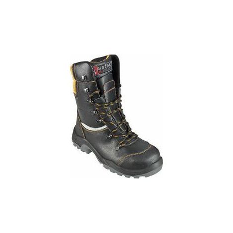 647, Schnittschutz-Stiefel Leder, schwarz, Gr. 41