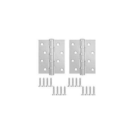 Cerniere per porte 2 in acciaio inox, 4 sfere in acciaio, materiale di rinforzo spesso 2,5 mm + viti, adatte per porte piene - Crezuo (1/3)