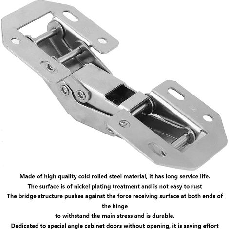 10 charnières de porte de meuble en acier laminé à froid, forme pont, sans perçage, n° 2 (1/5)
