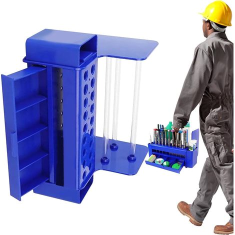 Mallette à outils – Boîte de rangement multifonction avec tiroir 26 trous, support de pince à épiler, organisateur pour garage, maison, établi avec tiroir – Organiseur d'outils à 26 trous (1/5)