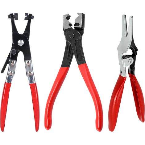 Lot de 3 pinces à colliers de serrage - Pince à écarter - Pince à collier droit pour séparer les conduites d'huile - Pince à collier de serrage à ressort avec tige droite pour l'entretien (1/5)