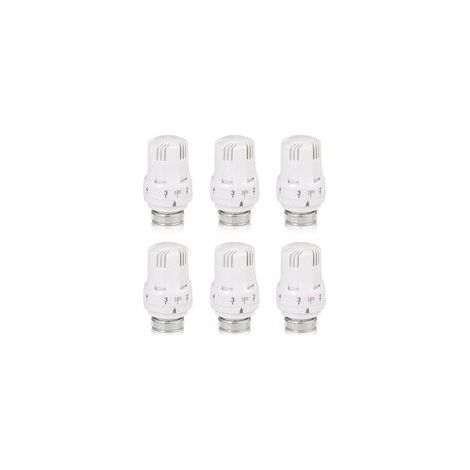 Tête thermostatique radiateur M30 x 1,5 – Lot de 6 pièces – Régulation automatique de température – Protection anti-gel