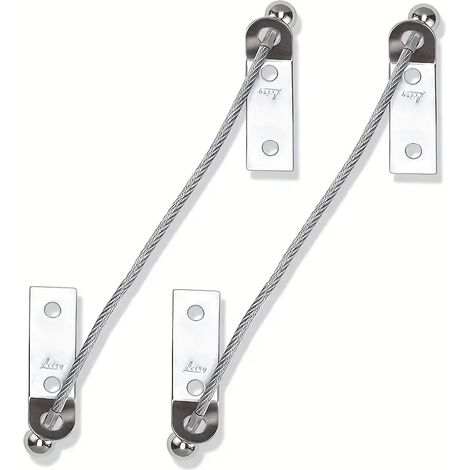 Lot de deux sangles anti bascule pour meubles avec cent kilos de charge support mural metallique pour securite enfants et animaux (1/5)