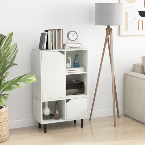 Bibliothèque Empilable Meuble de Rangement à Combinaison en Treillis avec Étagère et Cubes Ajustables Organisateur de Rangement Blanc Maison Chic (1/4)