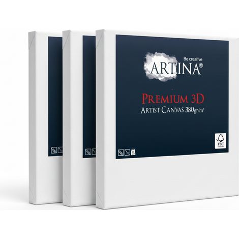 Keilrahmen Leinwand Premium 3D, 18x24cm, 3er Set, 380 g/m² (1/5)