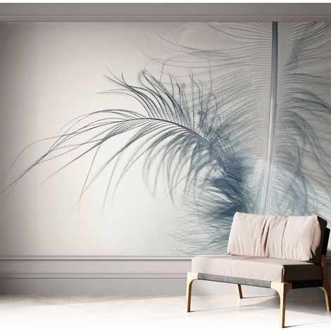 Papier peint autocollant adhésif avec motifs pour salon et chambre accessoire stylé pour votre intérieur Plume délicate 312x219 cm (1/5)