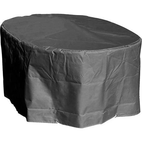 Housse ovale de jardin robuste en polyester premium, dimensions 180x110x70 cm, teinte anthracite, protection extérieure imperméable pour table, résistante aux intempéries et UV. (1/2)