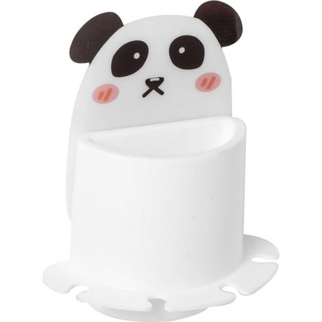 Porte-brosse à dents de dessin animé boîte de rangement de toilette type de mur d'aspiration accessoires de boîte de brosse à dents de salle de bain(panda blanc blanc) (1/5)