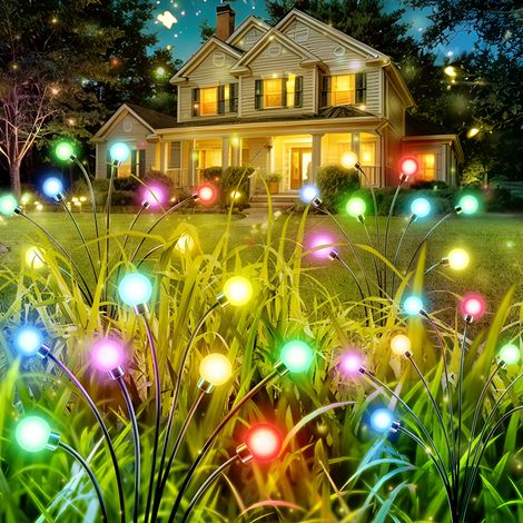 Lampada solare da giardino a LED RGB con 8 luci, impermeabile IP65, set da 2 pezzi. (1/5)