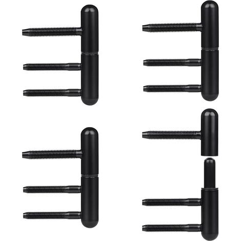 Paumelles Gond Porte Bois Silencieuses, Noir (1/4)
