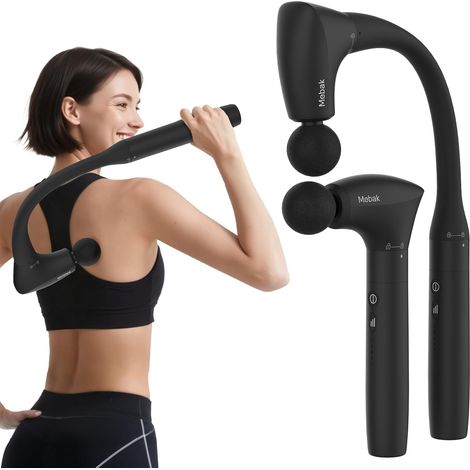 Pistolet de Massage Massage Gun Musculaire, 2 en 1 Transformable Pistolet Massage, 5-Speed électrique Ultra Silencieux Portatif Masseurs pour le Dos, les épaules et le Corps Relax (1/5)