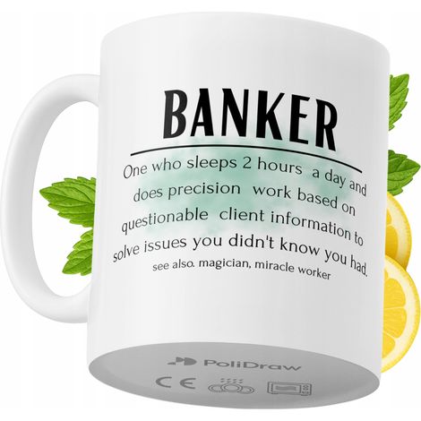 Taza de café/té divertida y humorística para banqueros, con diseño gráfico y texto gracioso. Taza ideal para cumpleaños, santos, días festivos y ocasiones especiales. Perfecta para el hogar, la oficin (1/5)