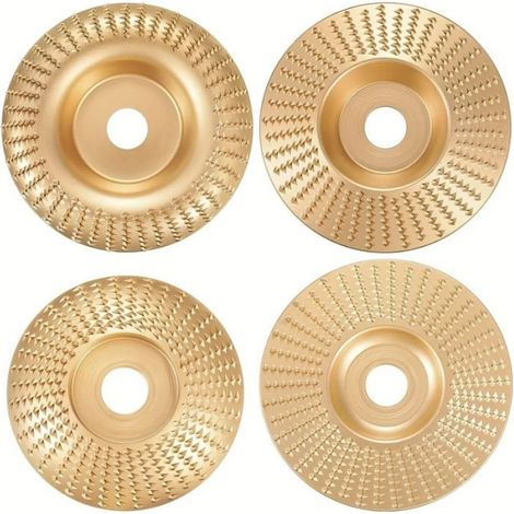 Disque De Meulage Bois - Carbure De Tungstène - 100 mm - 22 Trous - Plat Biseauté Petit Arc Grand Arc - Pour Meuleuse D'angle 115 mm / 125 mm - Lot De 4 (1/5)
