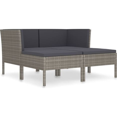 Maison Exclusive - 4-tlg. Garten-Lounge-Set mit Auflagen Poly Rat
