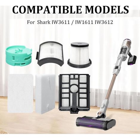 Filtre de rechange pour Shark IW3611/ IW3612, pour W3612EU IW3612AMZEU IW3611EU IW3611DE,ouate filtrante,filtres en mousse de base,jeux de préfiltres de base,cartouches anti-odeurs,filtres intérieurs (1/5)