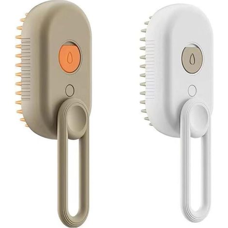 in 1 Silicone Massage Brush for Dogs and Cats, Steam Massage Brush, Remove Knots and Shed Hair, Pet Steam Brush, Orange and White, 1 Piece MUMU (1/4)