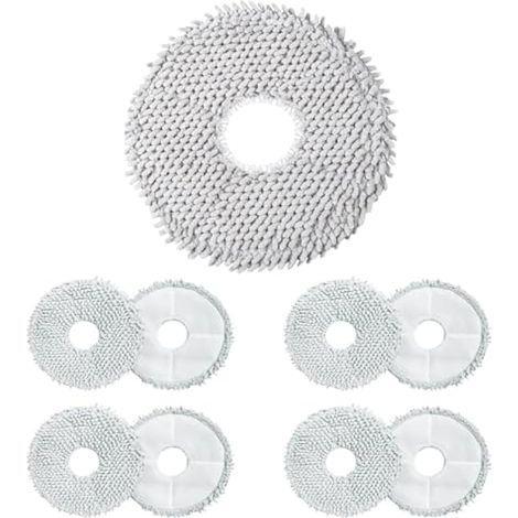 Lot de 8 serpillères de rechange pour aspirateur robot Xiaomi X10+/X20+ et Dreame L10s Ultra/L10 Ultra/L20 Ultra/L10s Pro Ultra Heat/X40 Ultra (1/5)