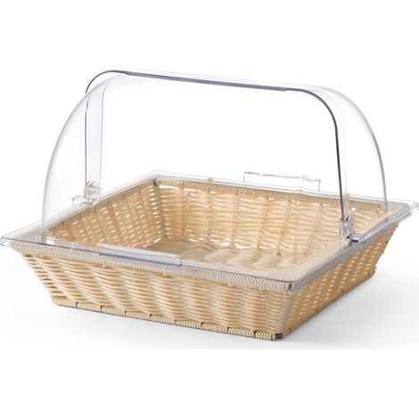 Cesta de pan de polirratán con tapa ROLLTOP GN2/3 altura 245 mm - Hendi 426968