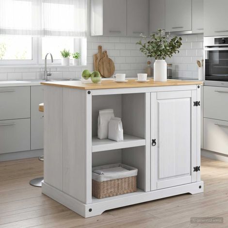 vidaXL Juego de isla de cocina y Cera de Miel 112 x 77 x 91,5 cm (1/5)