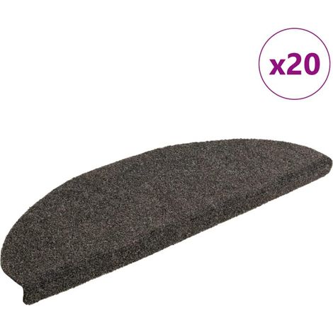 Tappetini per scale autoadesivi 20 pz 65x21x4 cm Antracite Semicircolari Grandi vidaXL (1/5)