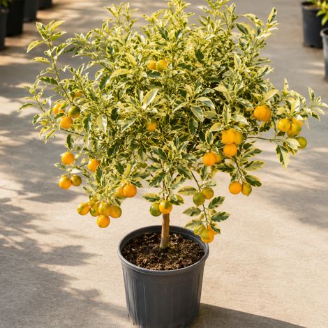 Gardenaria Calamondino Variegato - Citrus × microcarpa 'Variegata' - Pianta di agrume da frutto in vaso - Altezza: 70/80 cm (vaso 22) (1/5)