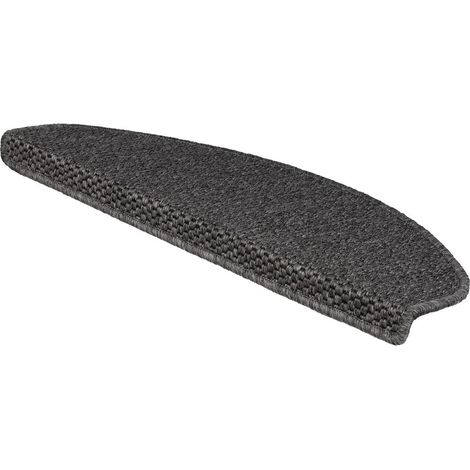 Tapis d'escalier Kalkutta Anthracite Demi-circulaire 23,5 x 65 cm