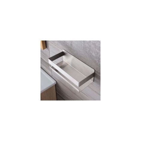 Mensola doccia autoadesiva senza foratura, mensola da bagno in acciaio inox SUS304 (argento) - Crezuo (1/4)