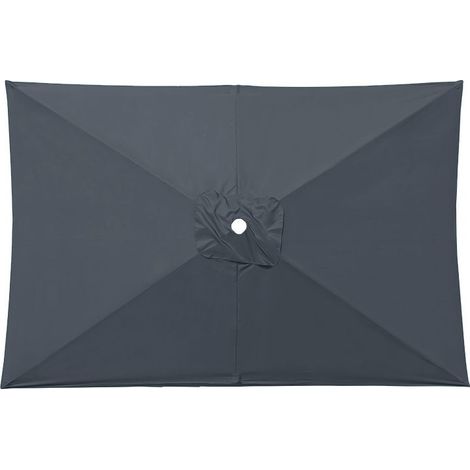 Parasol de remplacement, parasol de jardin rectangulaire, 3 x 2 m, compatible avec 6 baleines (gris) (1/3)