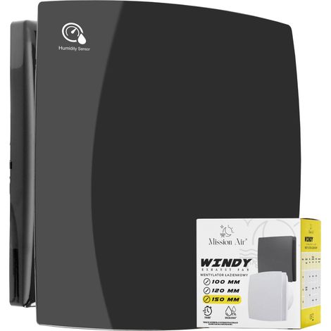 Ventilador de baño WINDY 150 H+T, NEGRO (1/5)