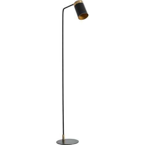 Lampadaire art déco en fer noir et doré - noir et doré (1/5)
