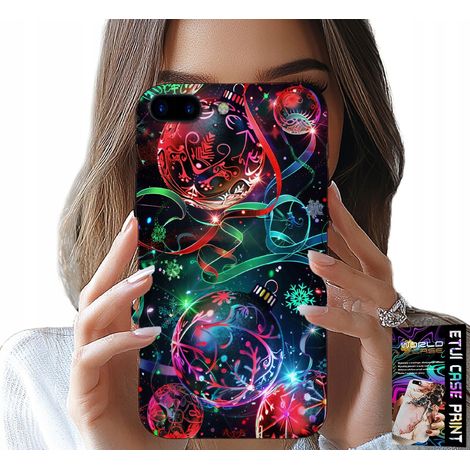 Custodia per iPhone (7 Plus) - Palline di Natale, albero di Natale, custodia + lamina (1/5)