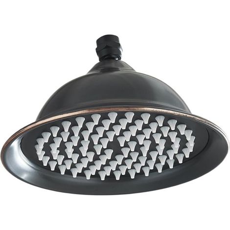 Retro style brass rain shower head, suitable for bathrooms and spacious shower areas. (1/4)