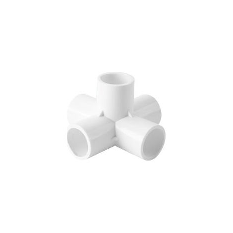 Raccord coudé en PVC - 3 voies - Raccord de tuyau - Raccord adaptateur 3/4/5 voies en PVC pour conduites d'eau domestiques