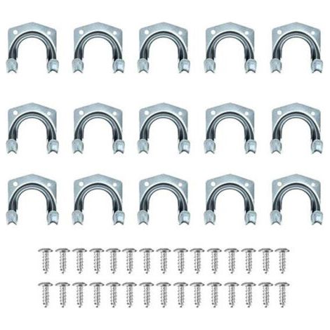 Ahlsen 15er-Pack robuste Mehrzweckhaken für die Aufbewahrung in Haus und Garage – Wandmontierte, rutschfeste Doppelhaken für Lager, Garage, Gartenhaus und Gartengeräte