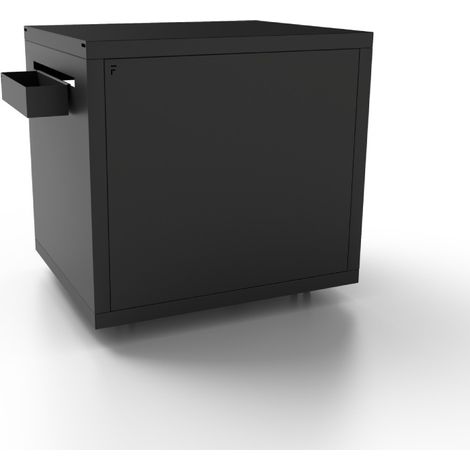 Forge Adour – Chariot à plancha en acier noir – Bac de rangement – 4 roues pivotantes – Dimensions L 810/890 x P 630 x H 740 mm (1/5)