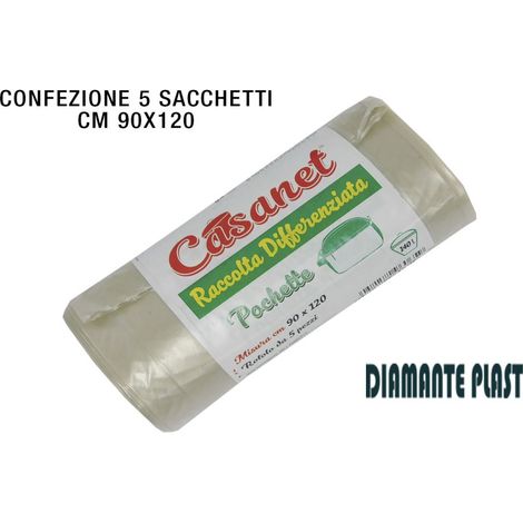 SACCHI PER NETTEZZA URBANA 'CASANET' 90x120 cm (5pz/rt), 140 lt - Colore ambra Q.TA 50