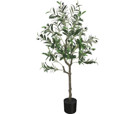 Dripex Olivier Artificiel 120 cm Plantes Artificielles Interieur Fausse Plante Verte Décoration pour Intérieur Extérieur Maison Chambre Salon Balcon Cour Jardin (1/5)